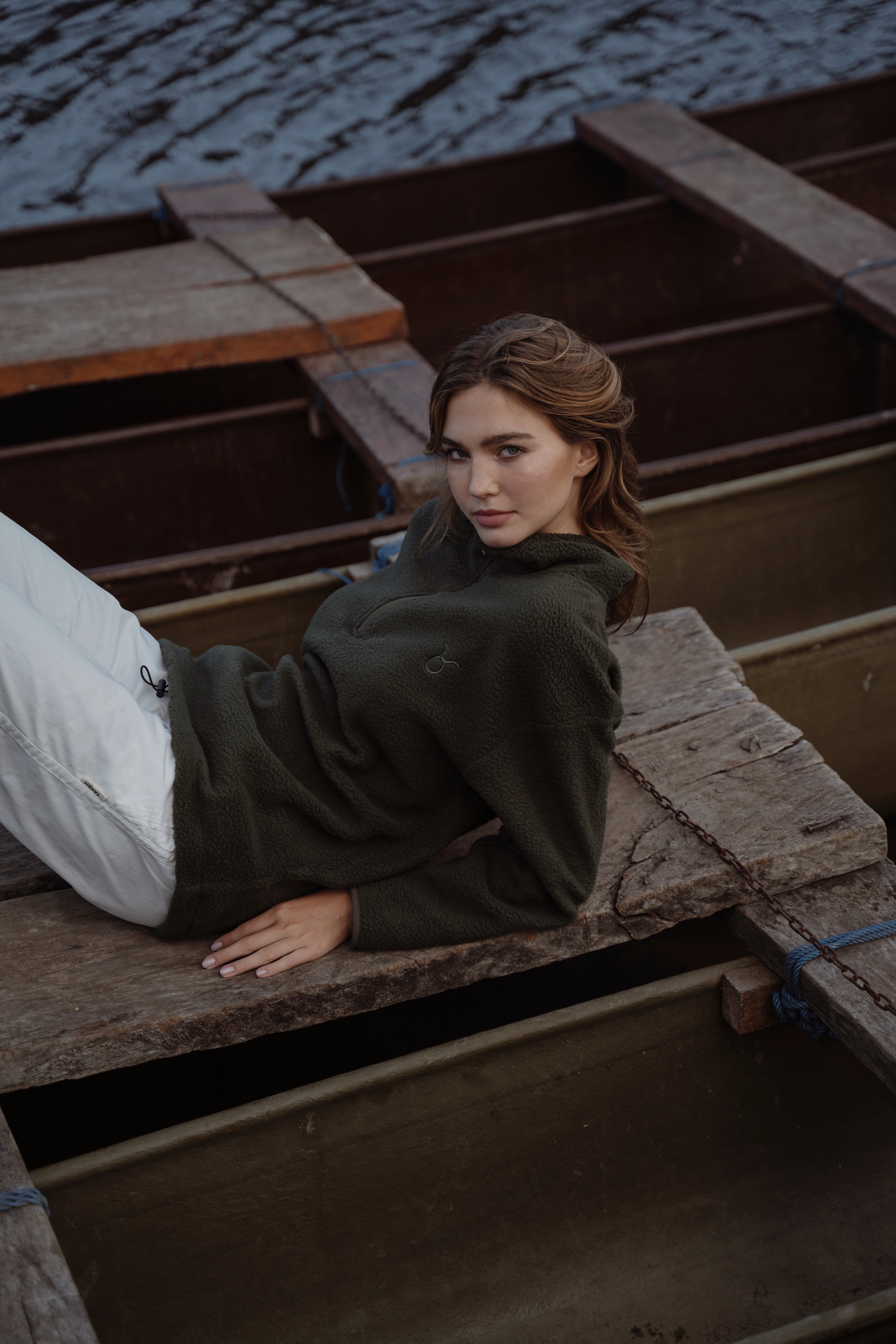 Luna Long Fleece Forest Green