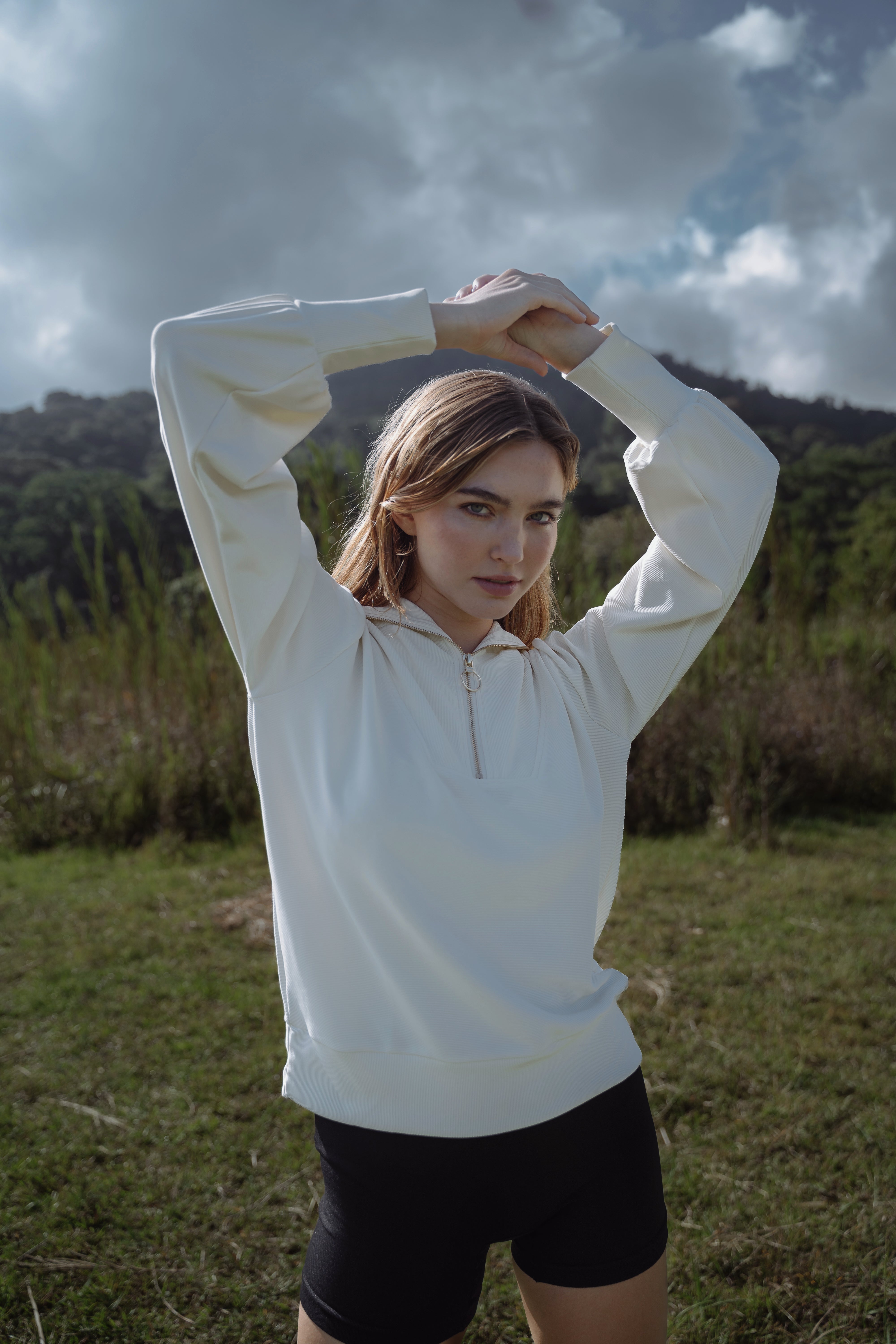 Amara Half Zip Sweater Cream