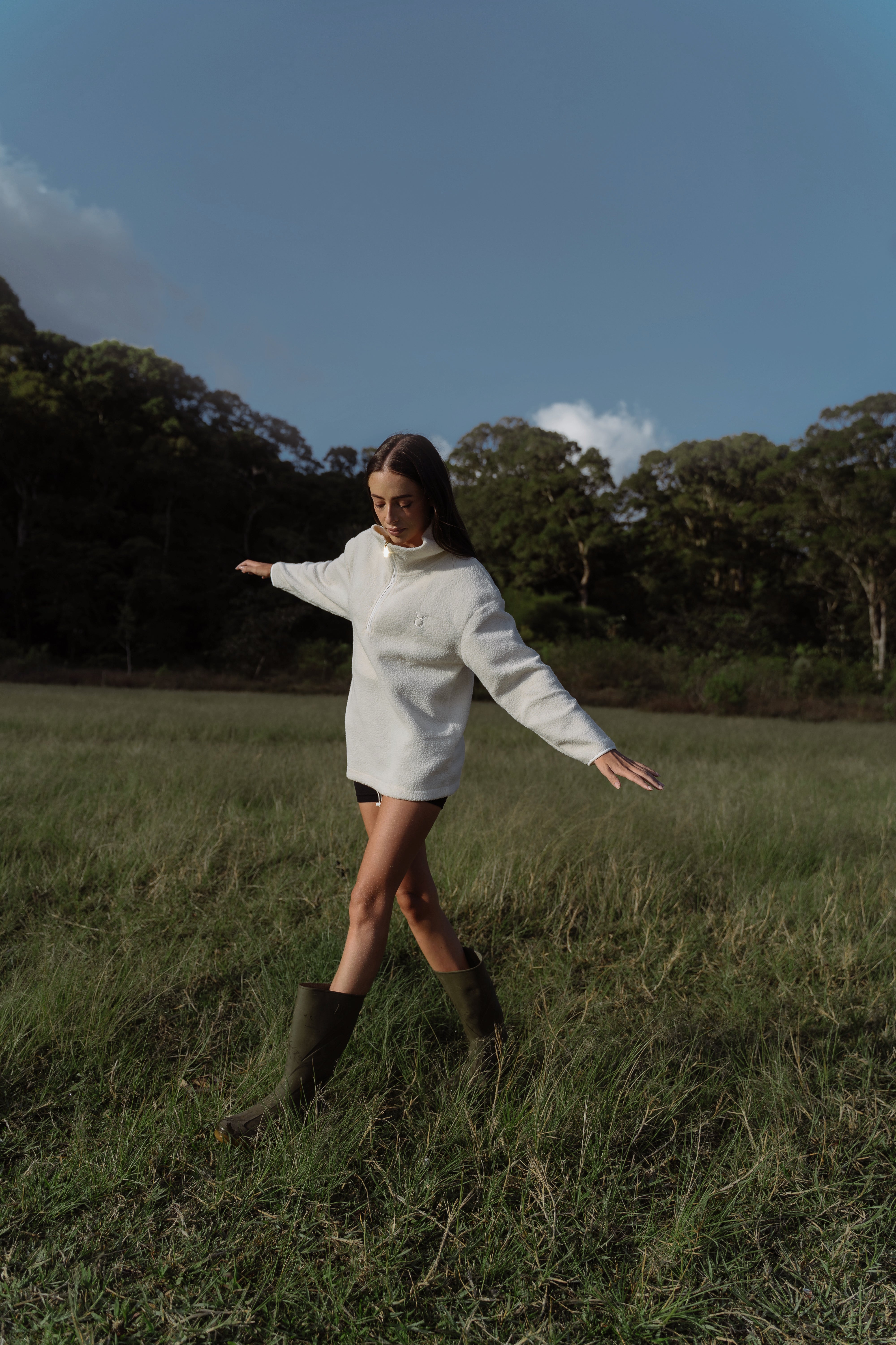 Luna Long Fleece Cream