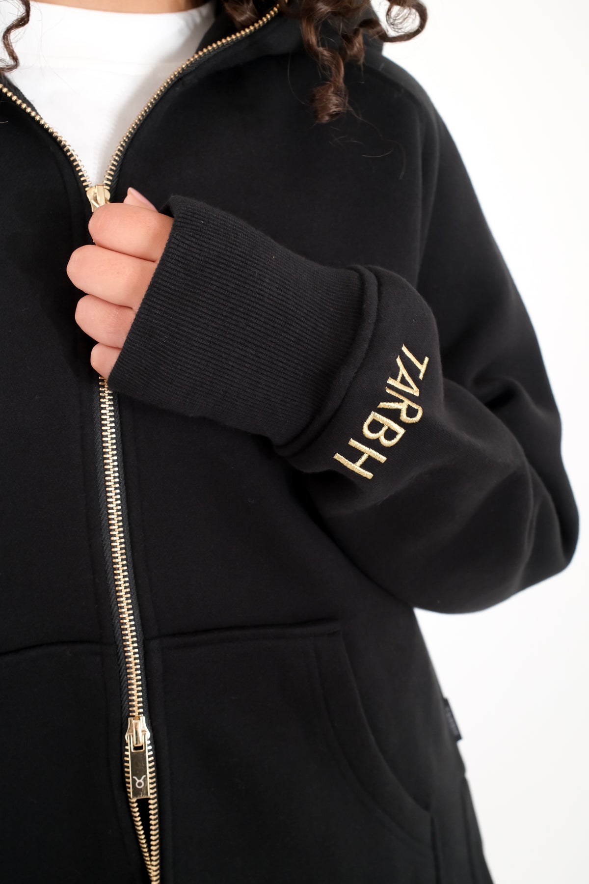 LENI FULL ZIP HOODIE BLACK