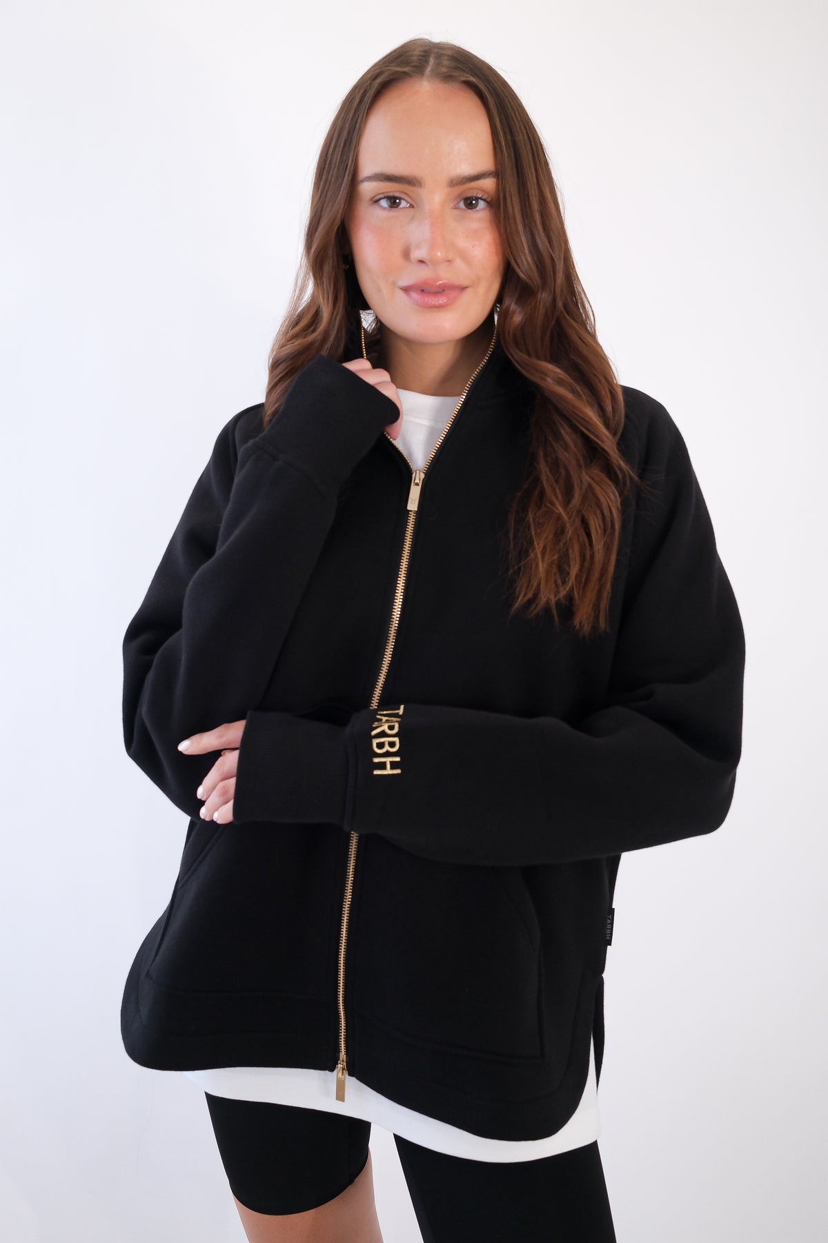 LENI FULL ZIP HOODIE BLACK