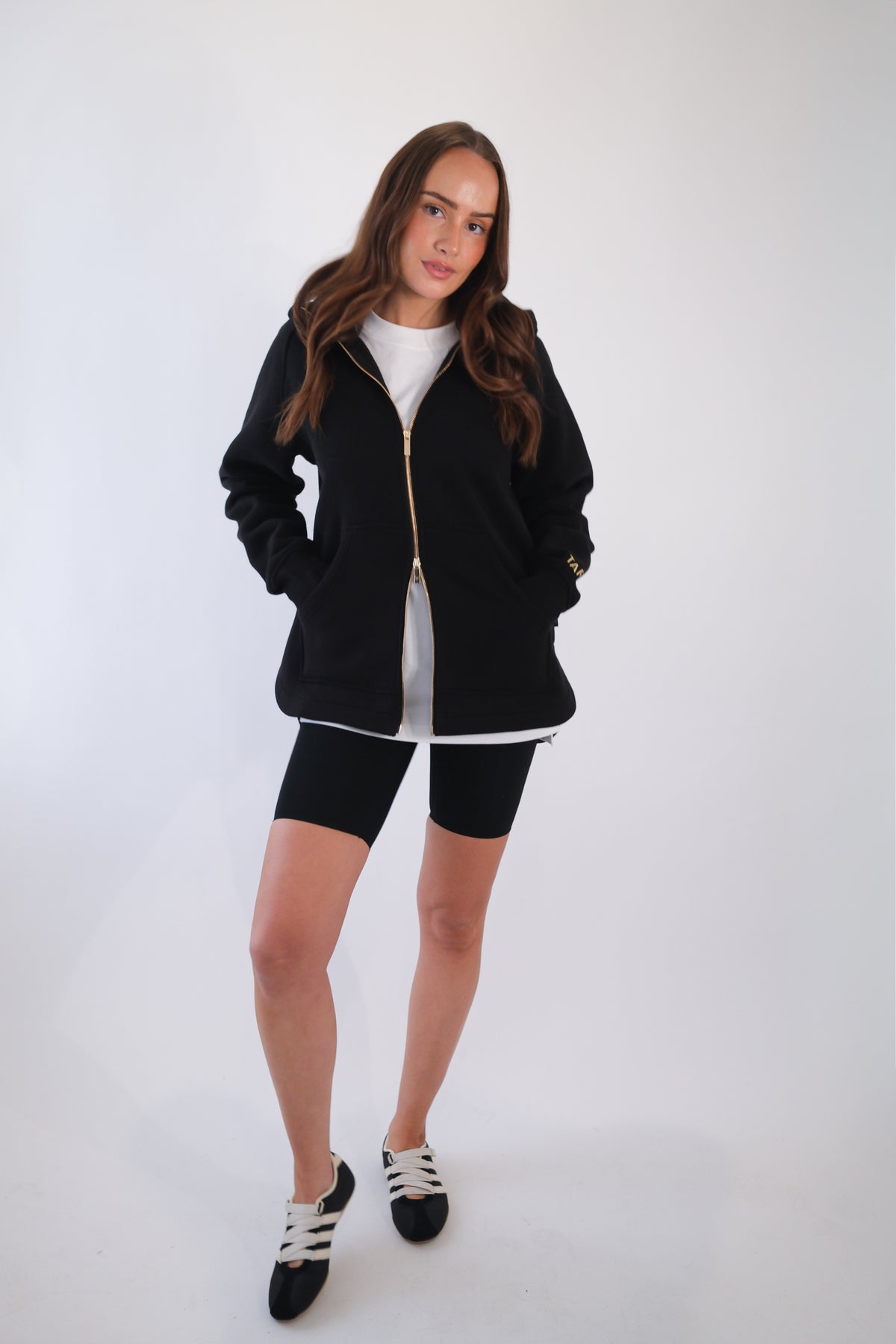 LENI FULL ZIP HOODIE BLACK