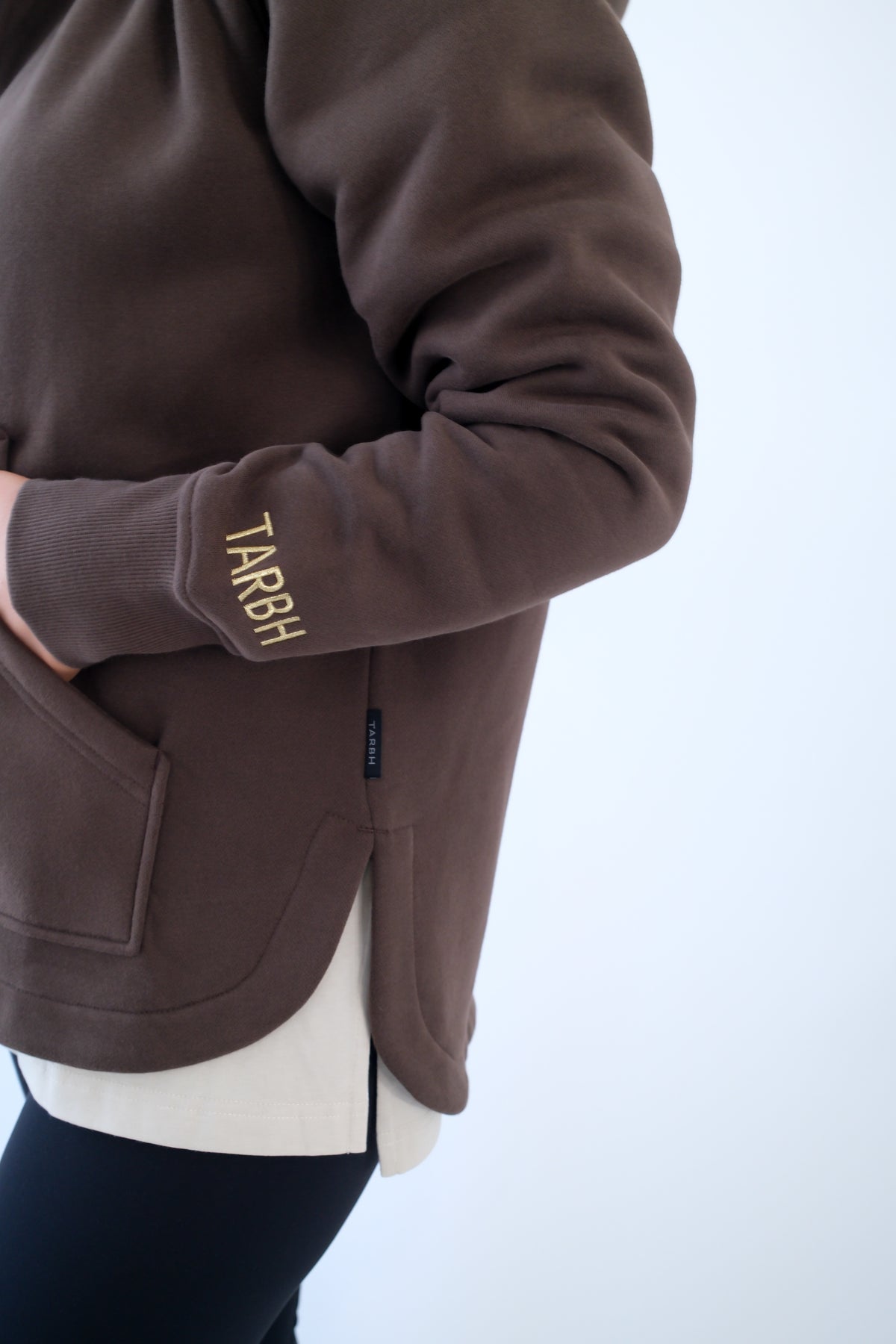 LENI FULL ZIP HOODIE BROWN