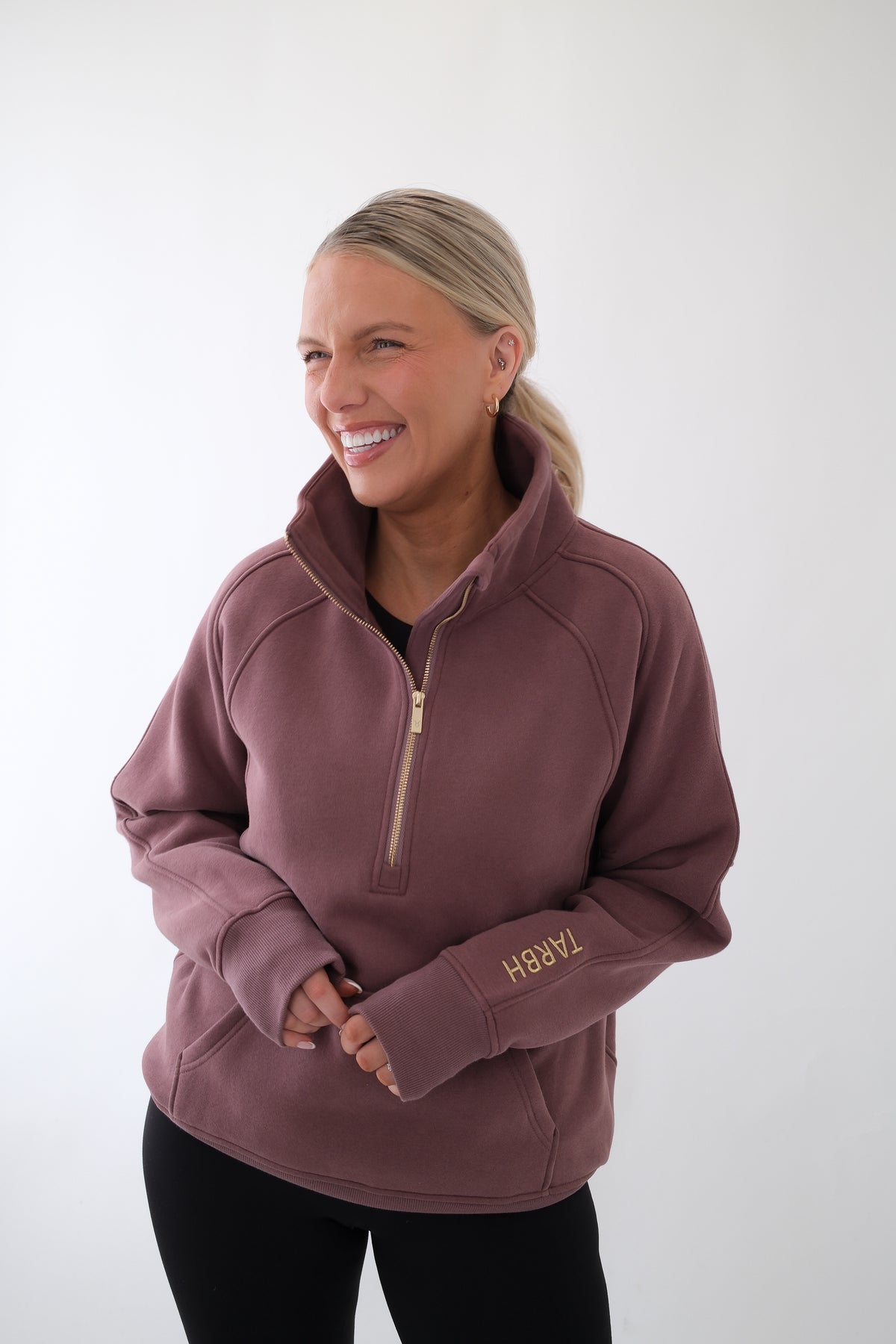 INDIE HALF ZIP MAUVE