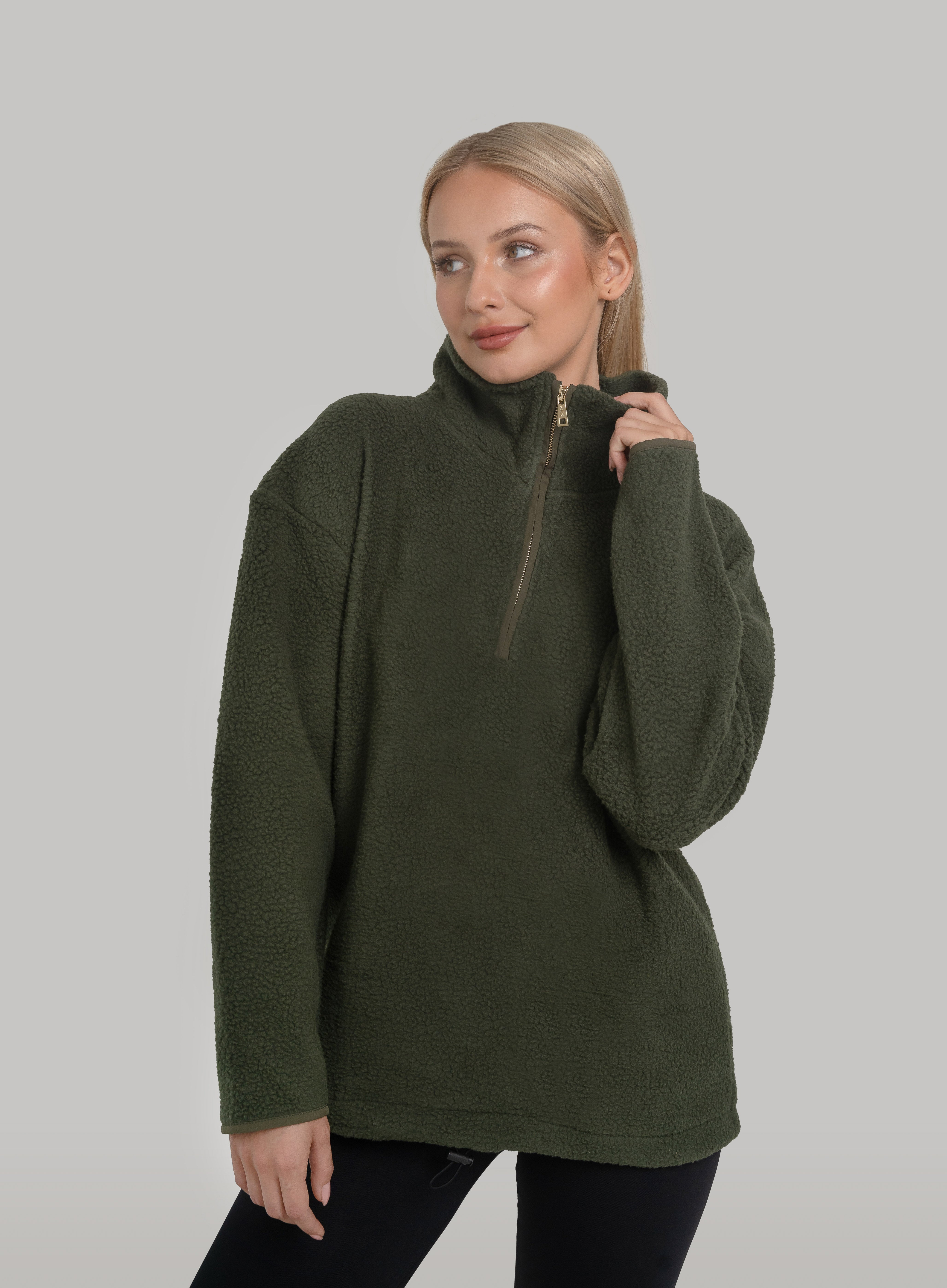 Luna Long Fleece Forest Green