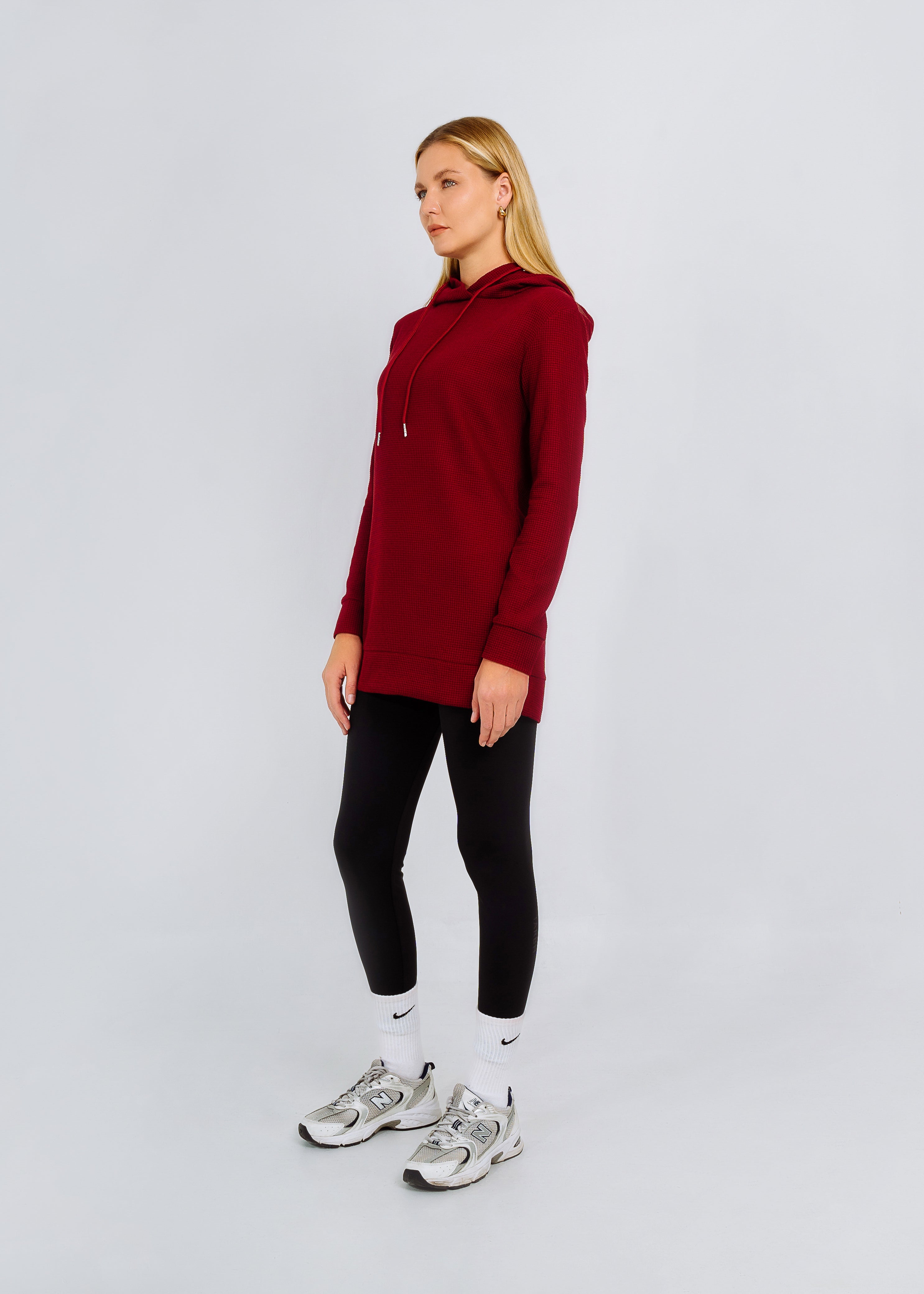 RAVEN WOOLEN HOODY DARK CHERRY