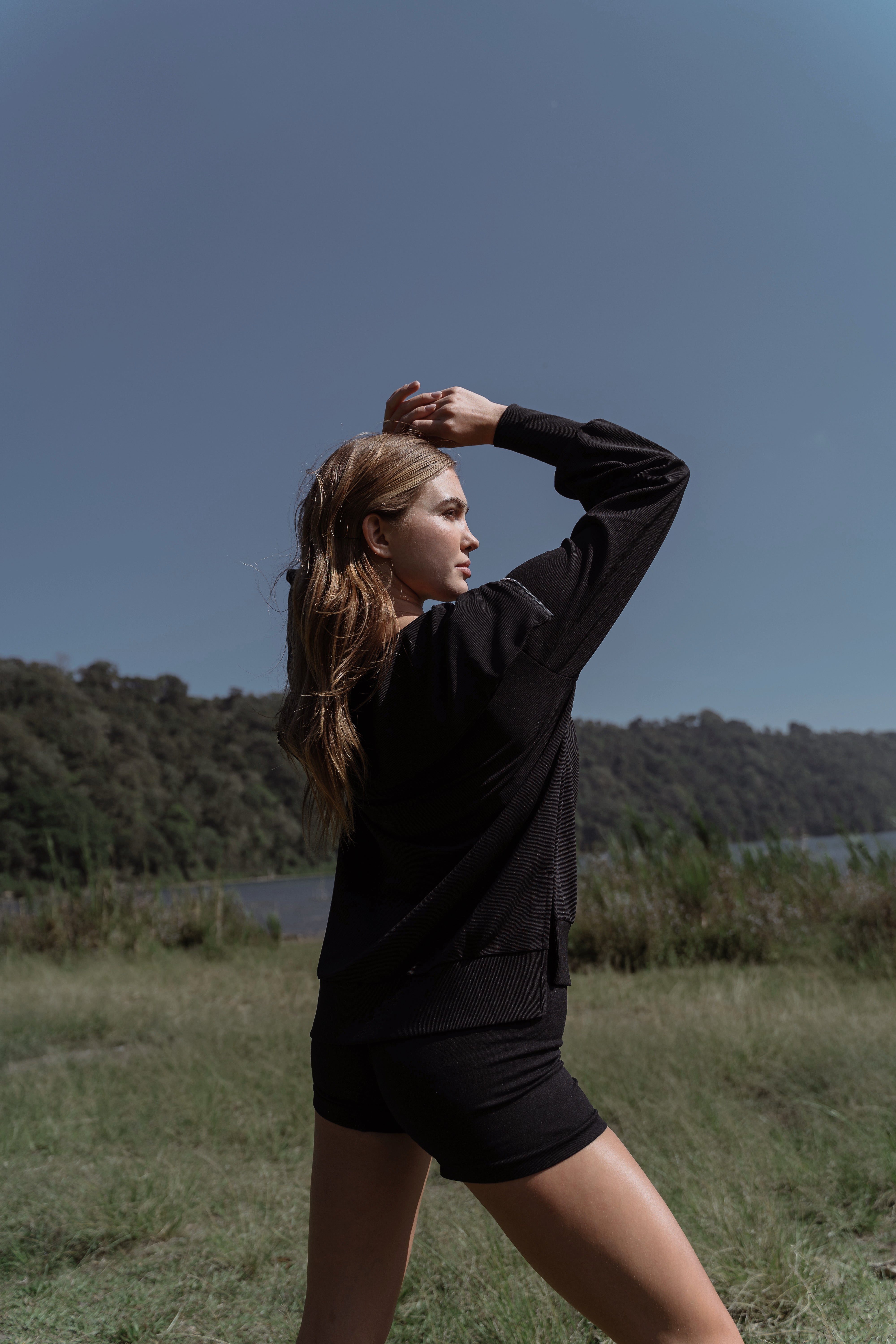 Lyra Long Half Zip Sweater Black