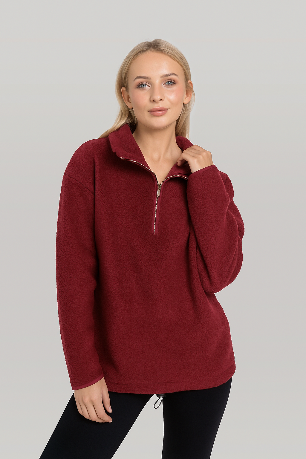 LUNA LONG FLEECE DARK CHERRY