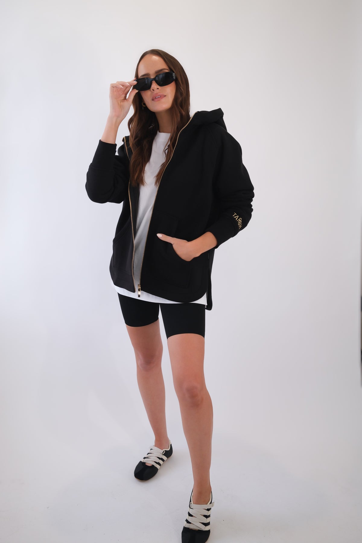 LENI FULL ZIP HOODIE BLACK