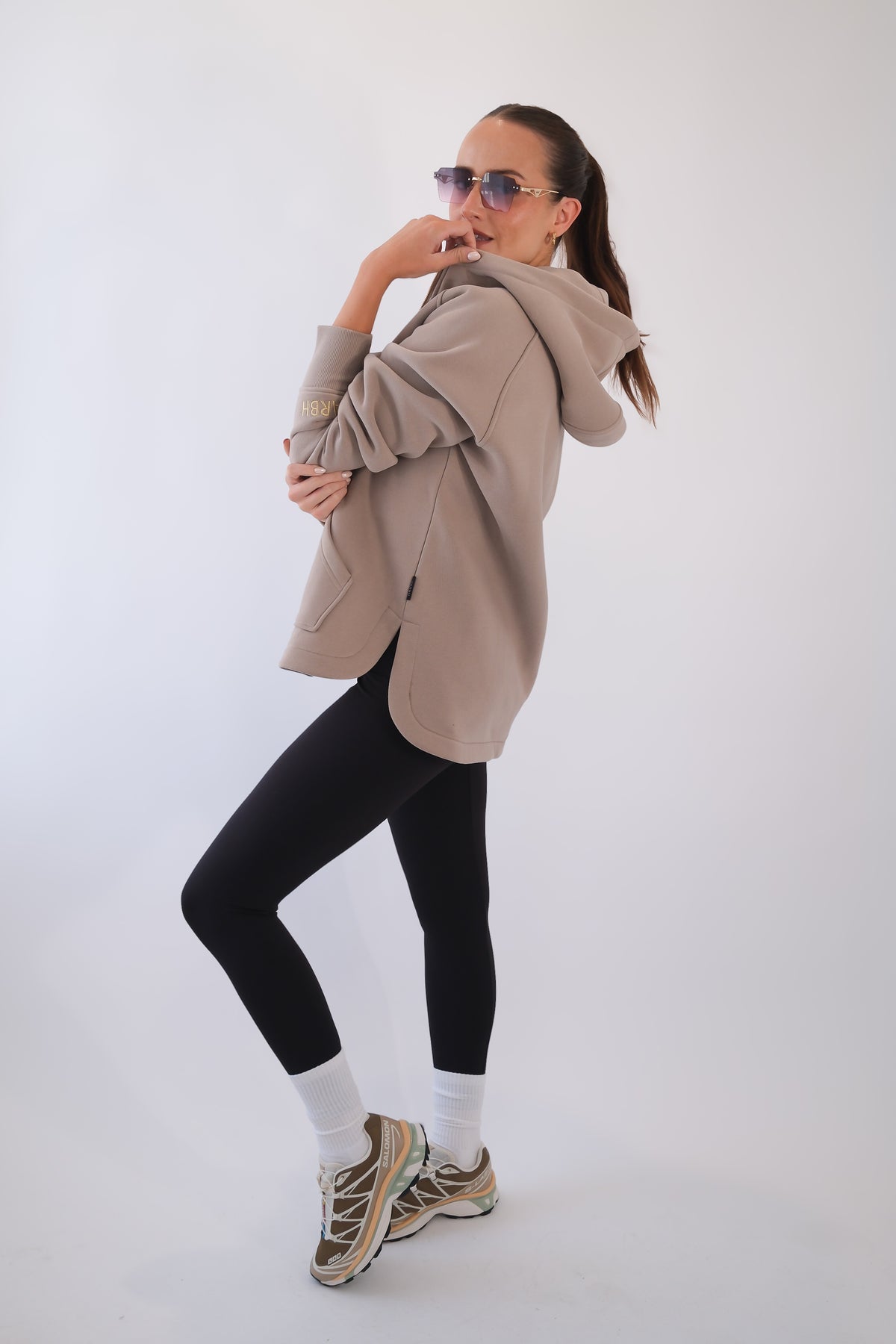 LENI FULL ZIP HOODIE TAUPE