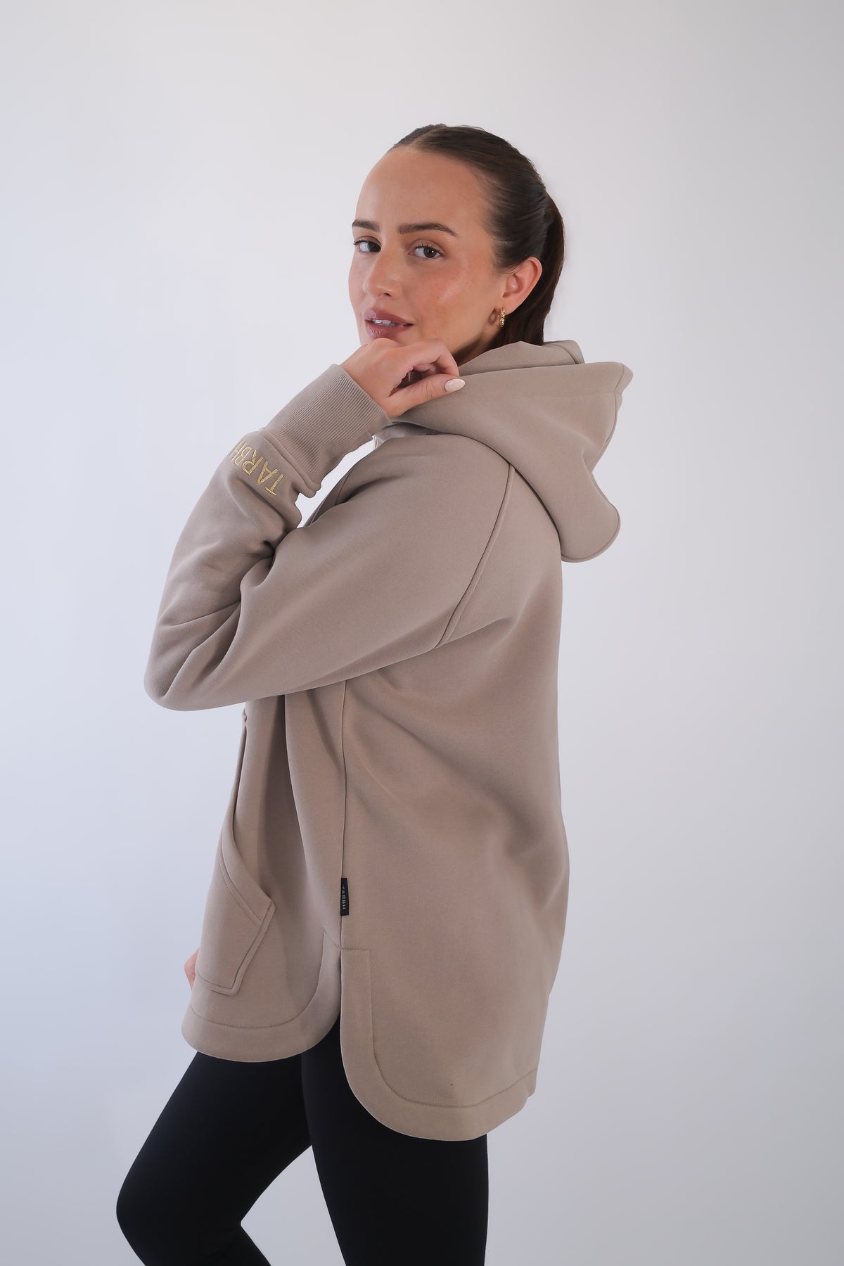 LENI FULL ZIP HOODIE TAUPE
