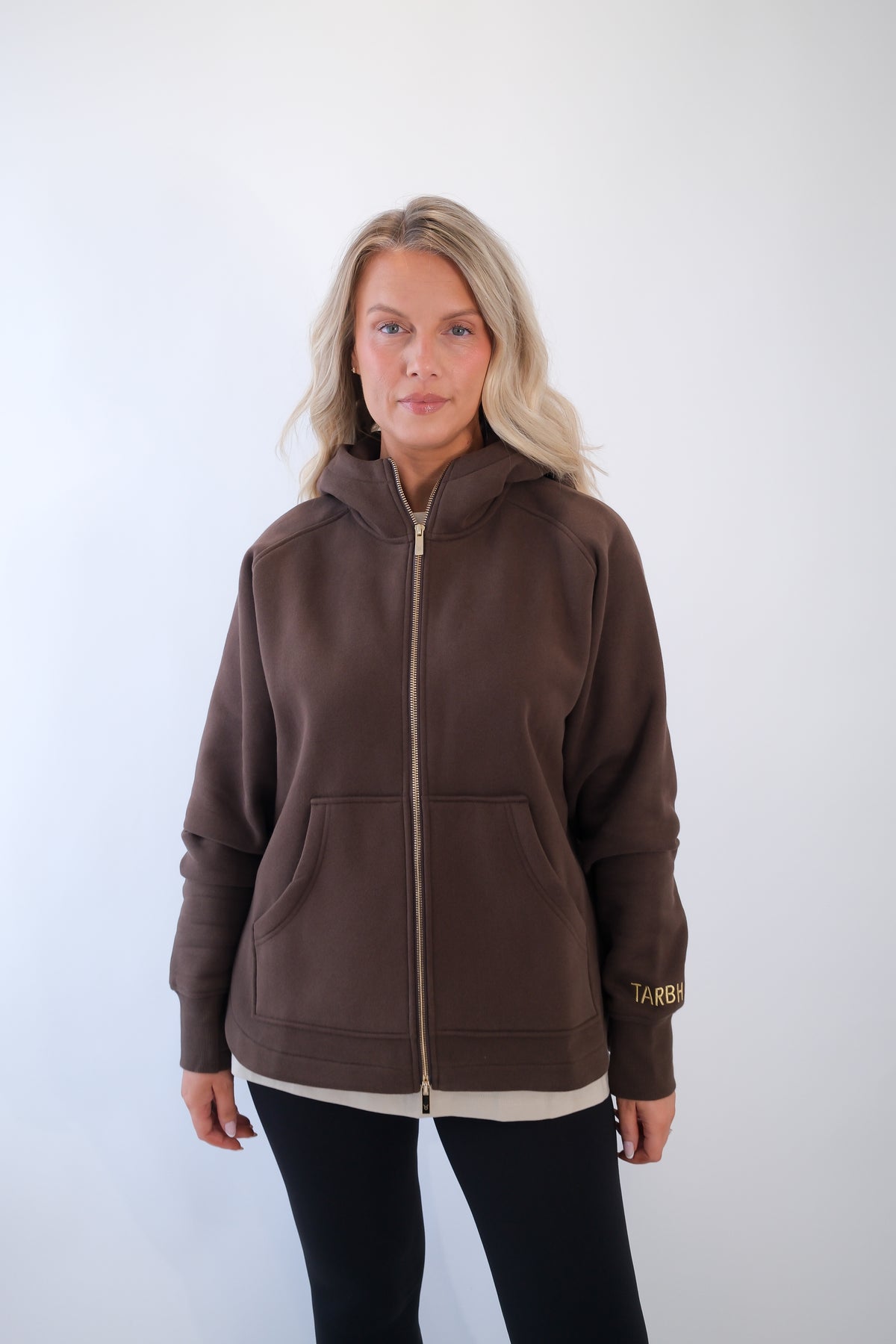 LENI FULL ZIP HOODIE BROWN