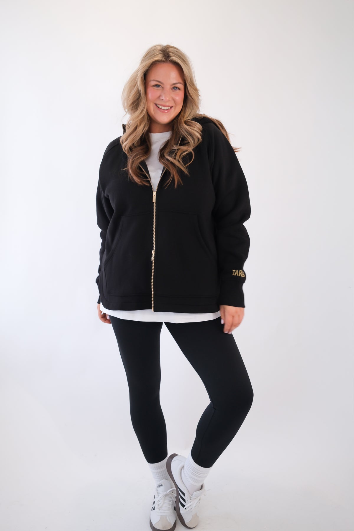 LENI FULL ZIP HOODIE BLACK