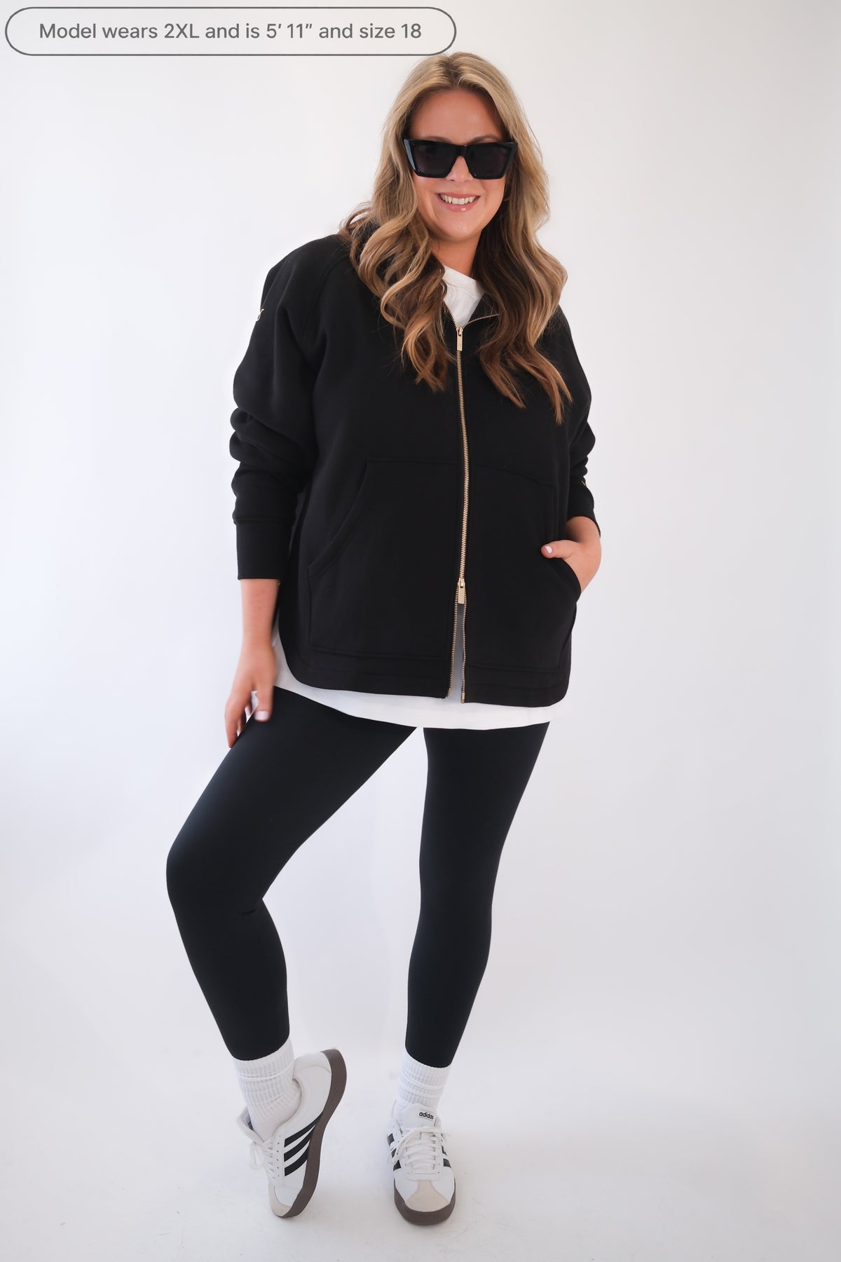 LENI FULL ZIP HOODIE BLACK