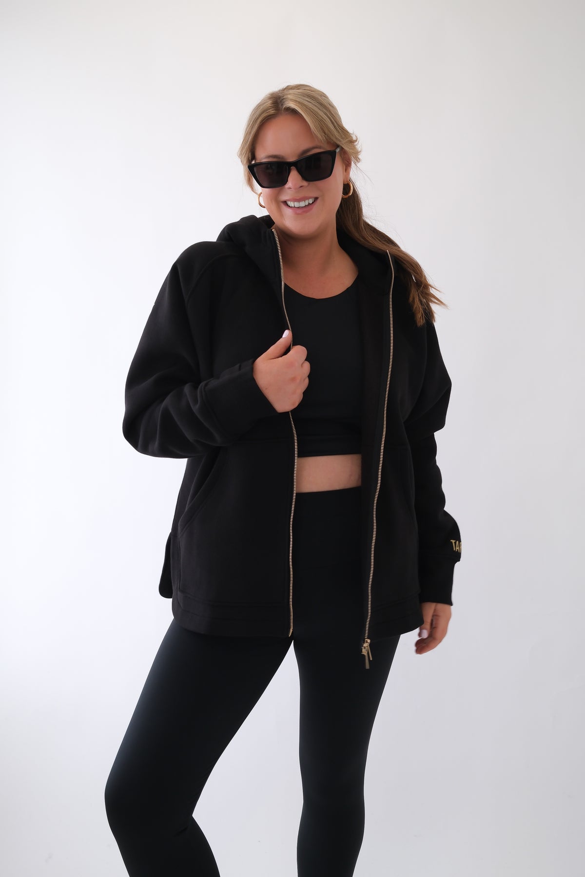 LENI FULL ZIP HOODIE BLACK
