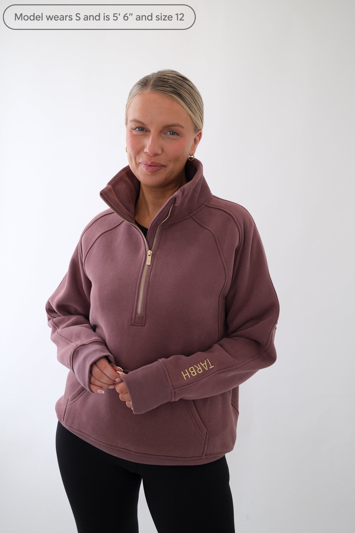 INDIE HALF ZIP MAUVE