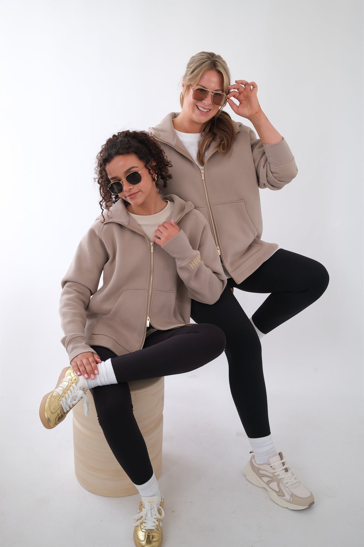 LENI FULL ZIP HOODIE TAUPE
