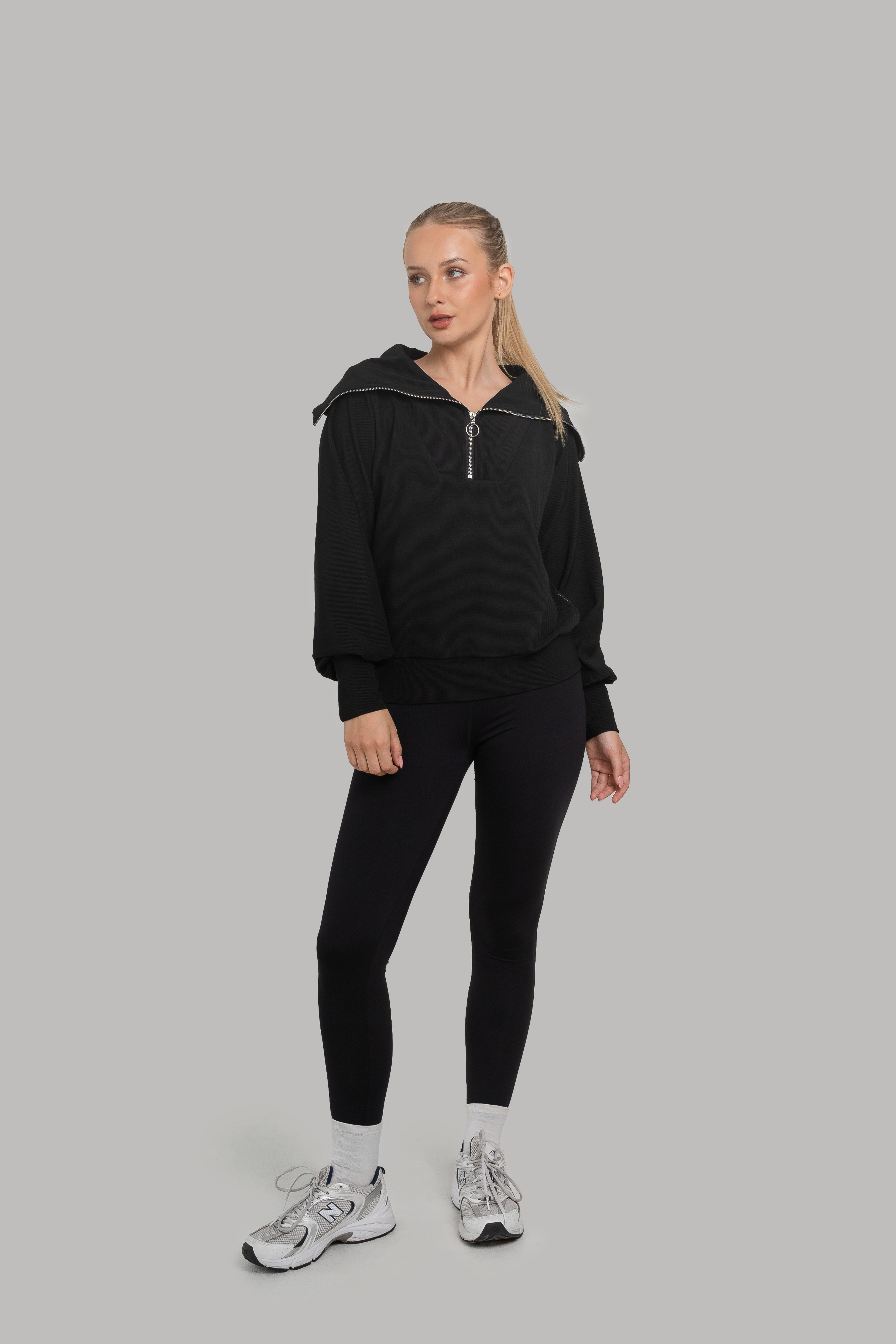 Amara Half Zip Sweater Black