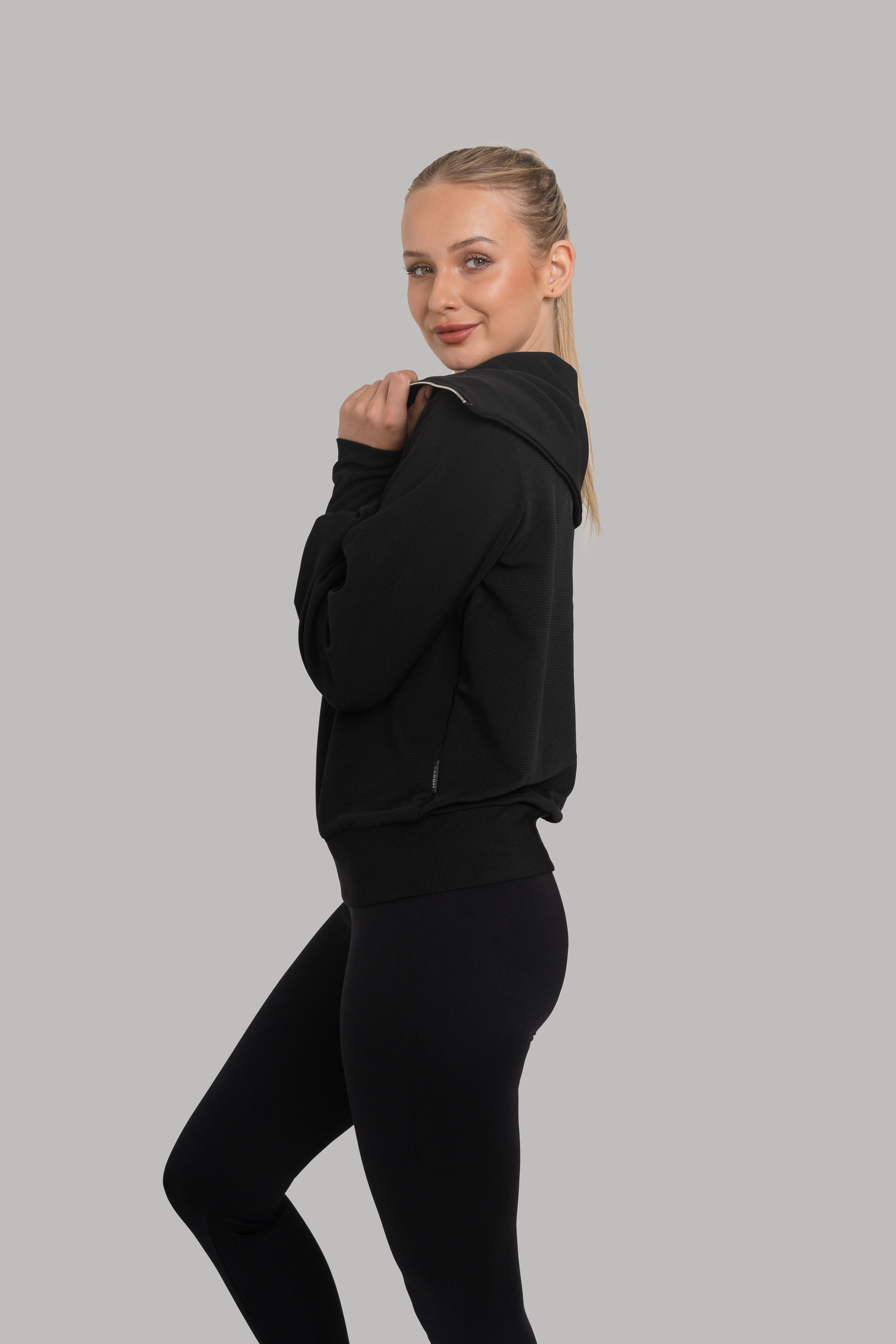 Amara Half Zip Sweater Black