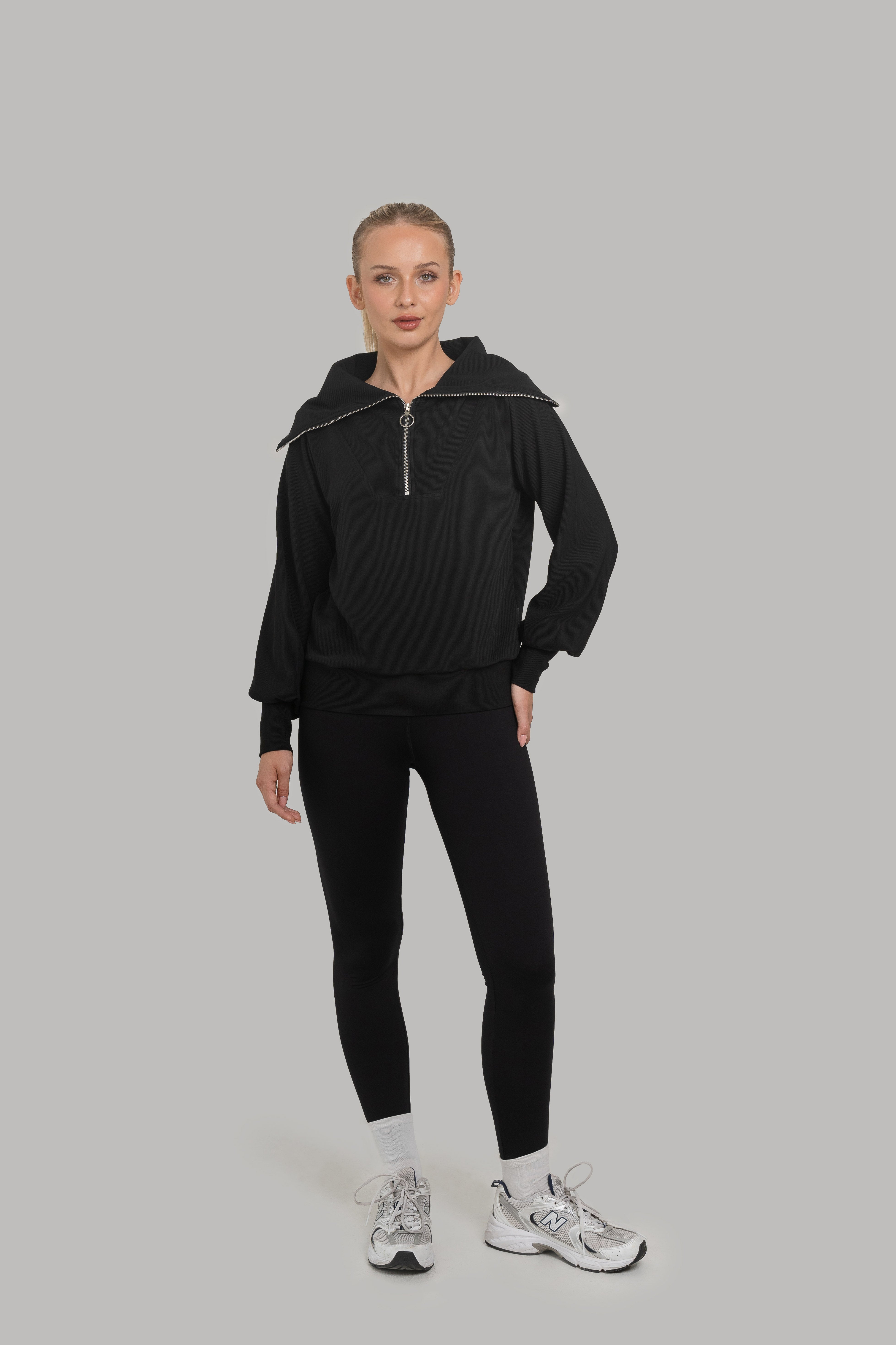 Amara Half Zip Sweater Black