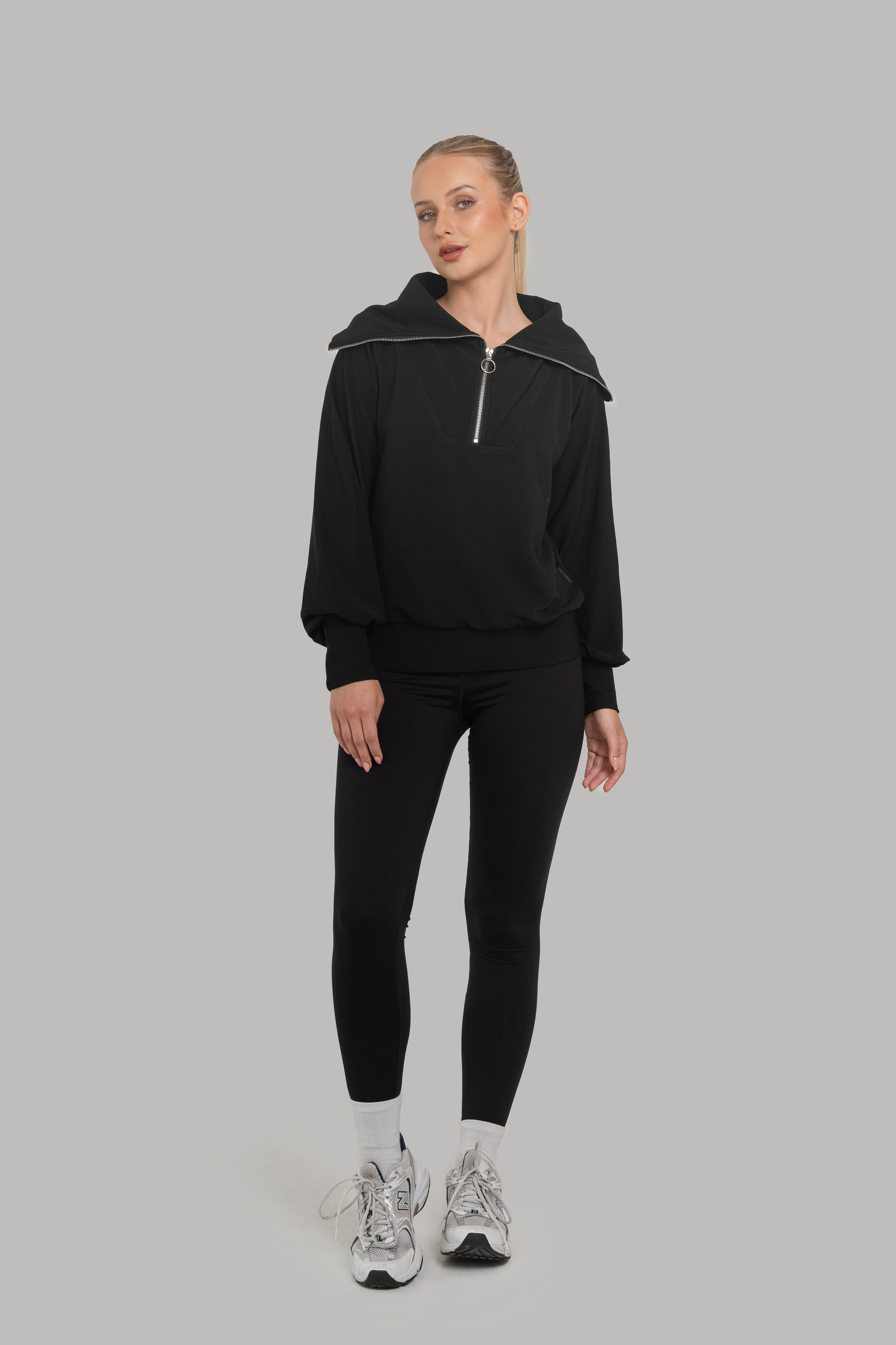 Amara Half Zip Sweater Black