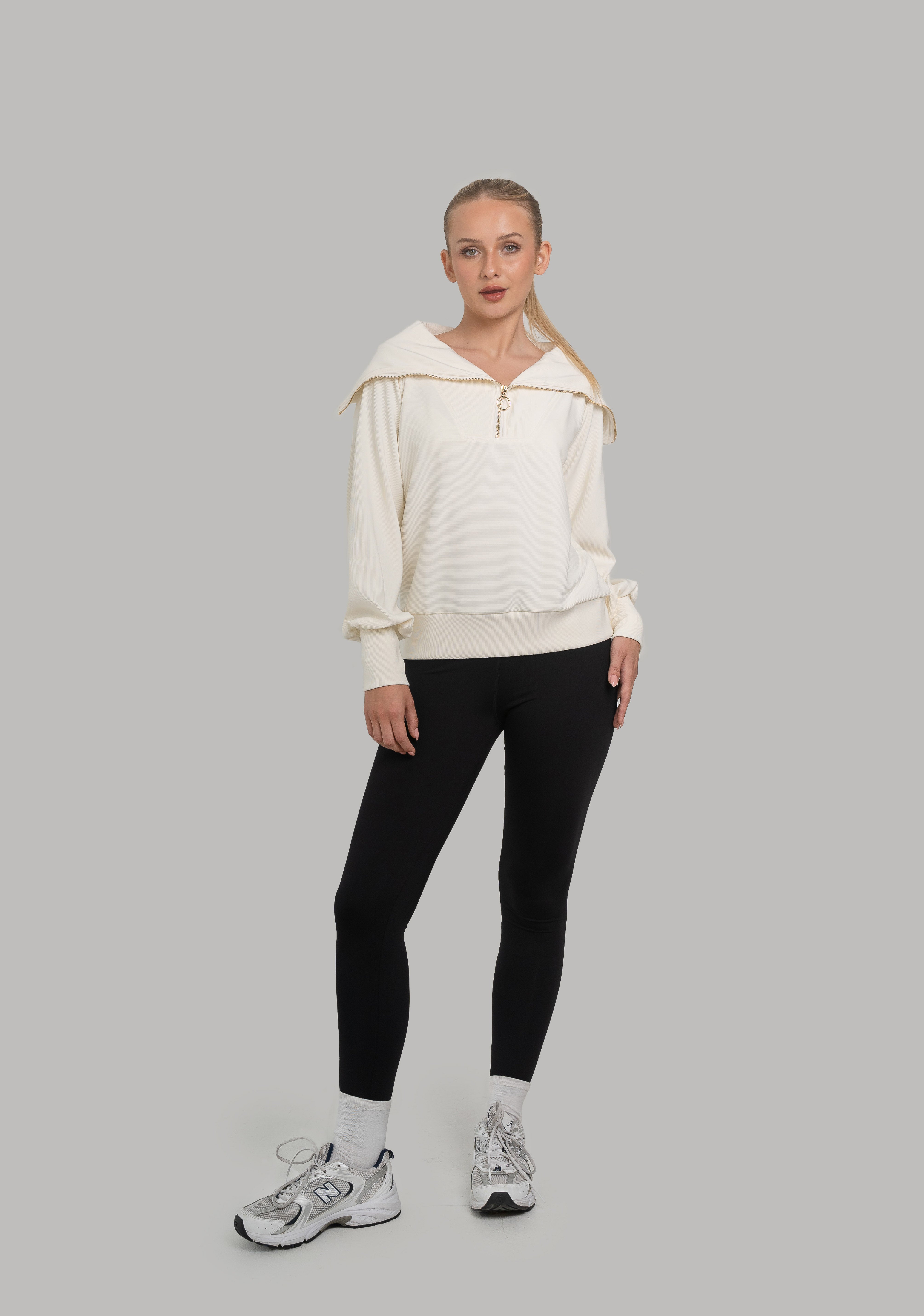 Amara Half Zip Sweater Cream