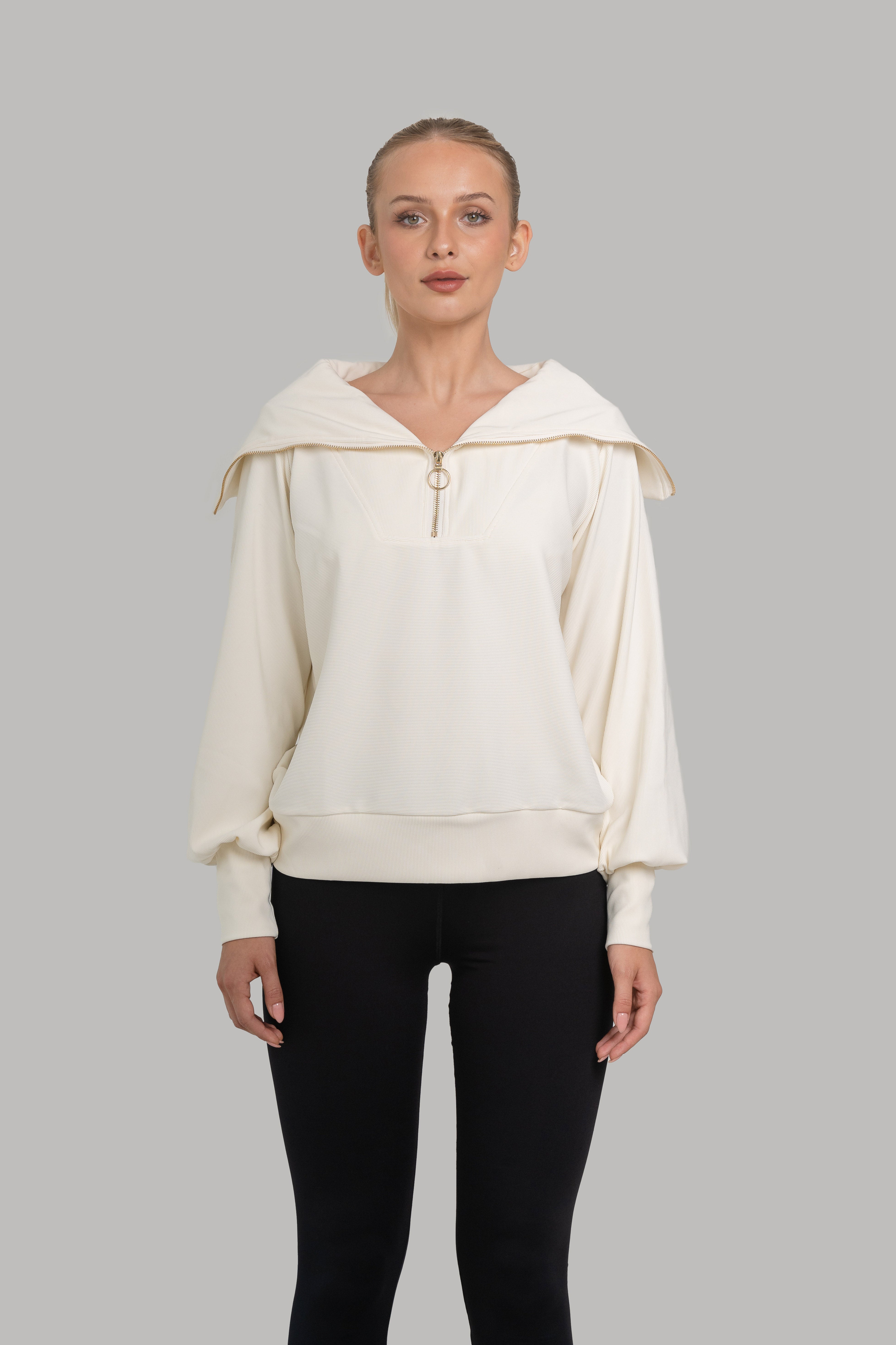 Amara Half Zip Sweater Cream