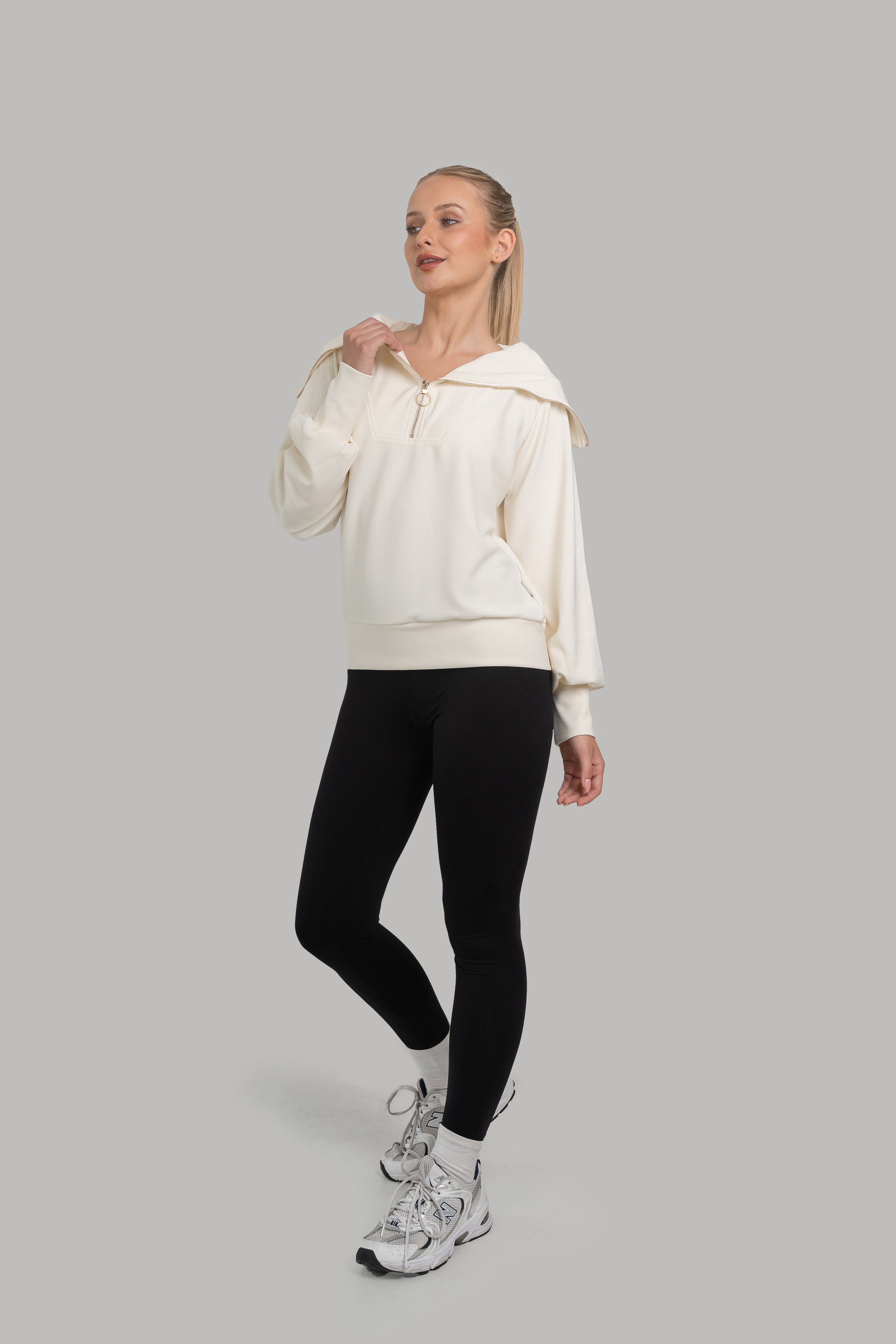 Amara Half Zip Sweater Cream