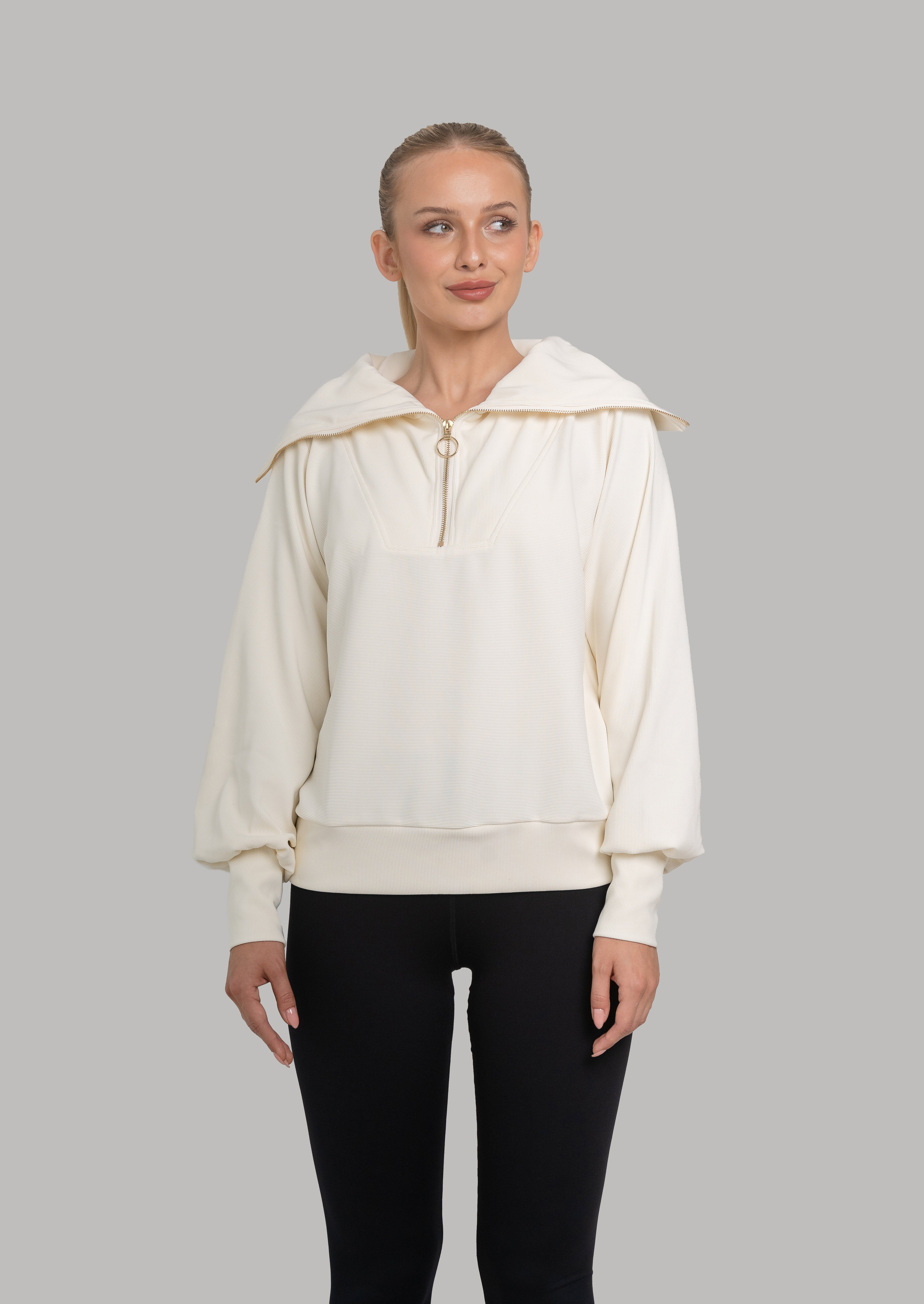 Amara Half Zip Sweater Cream